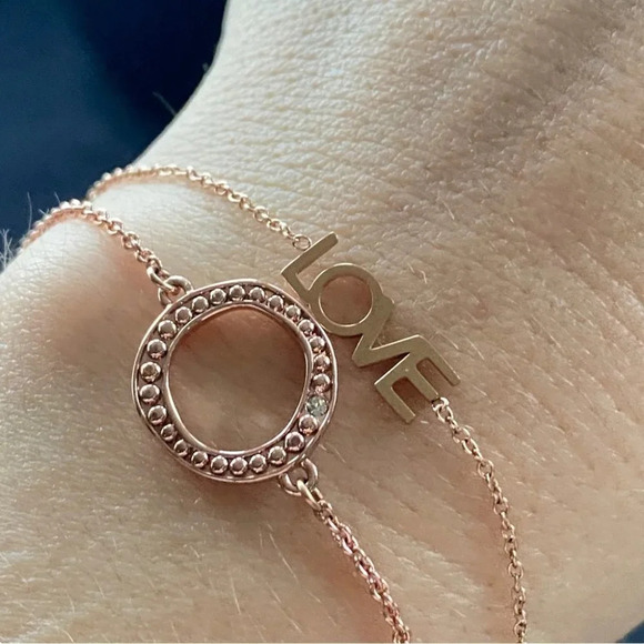 Dainty Rose Gold Lot 3 Items a Delicate  Crystal Rose Necklace and 2 Bracelets - Picture 6 of 14